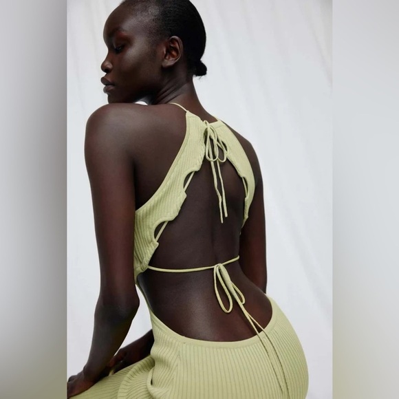 Significant Other Skye Cutout Ribbed Backless Midi Dress In Avocado sz:AU10/US6 - Picture 16 of 16
